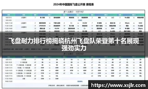 飞盘耐力排行榜揭晓杭州飞盘队荣登第十名展现强劲实力
