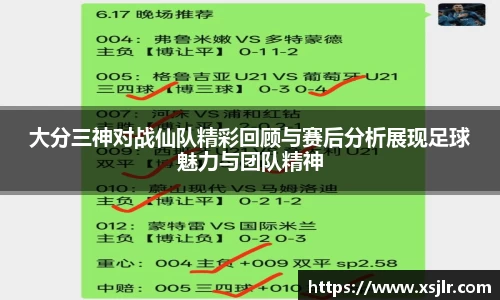 大分三神对战仙队精彩回顾与赛后分析展现足球魅力与团队精神